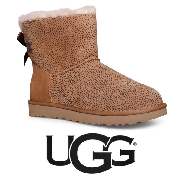 Ugg Mini Bailey Bow Micro Cheetah Boots*NEW - Picture 3 of 5